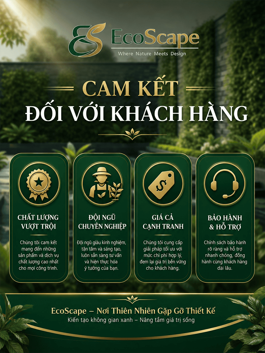 Cam kết chăm sóc bảo dưỡng sân vườn