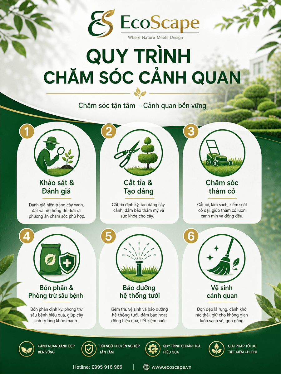 Quy trình chăm sóc sân vườn tại EcoScape