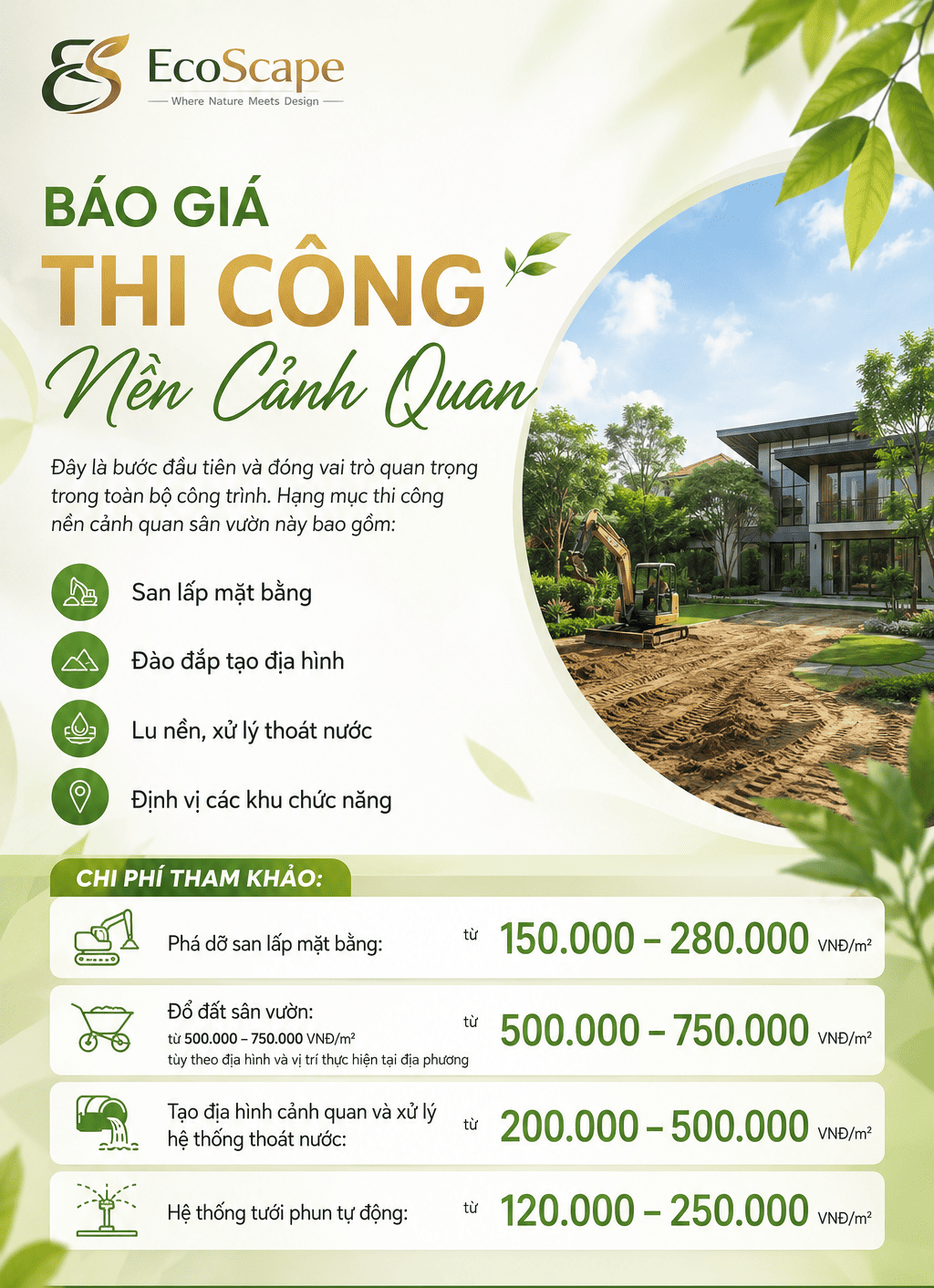Báo giá thi công sân vườn 