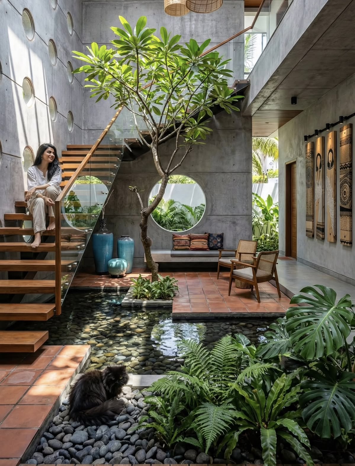 Thi công sân vườn nhiệt đới