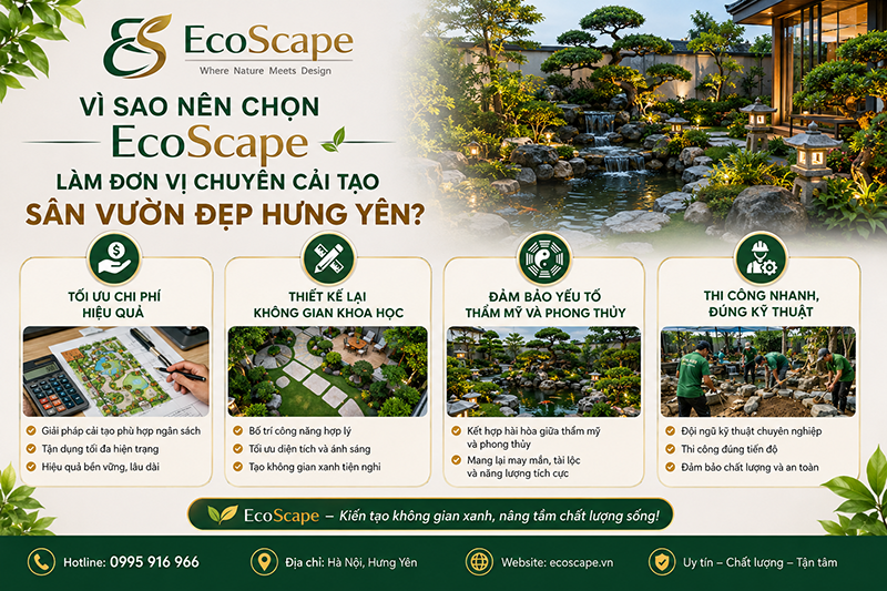 Chuyên thi công cải tạo sân vườn Hưng Yên
