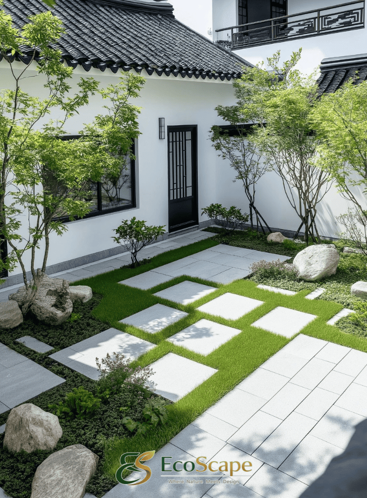 Thi công sân vườn đơn giản đẹp