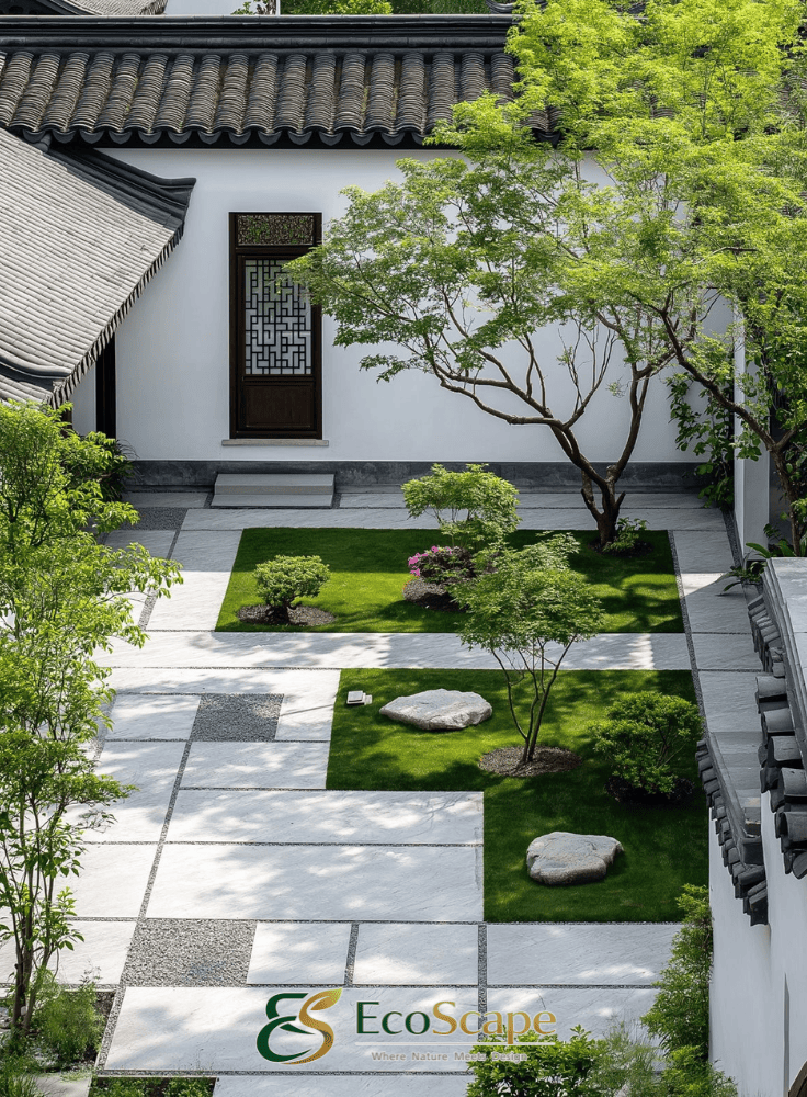Thi công sân vườn đơn giản đẹp