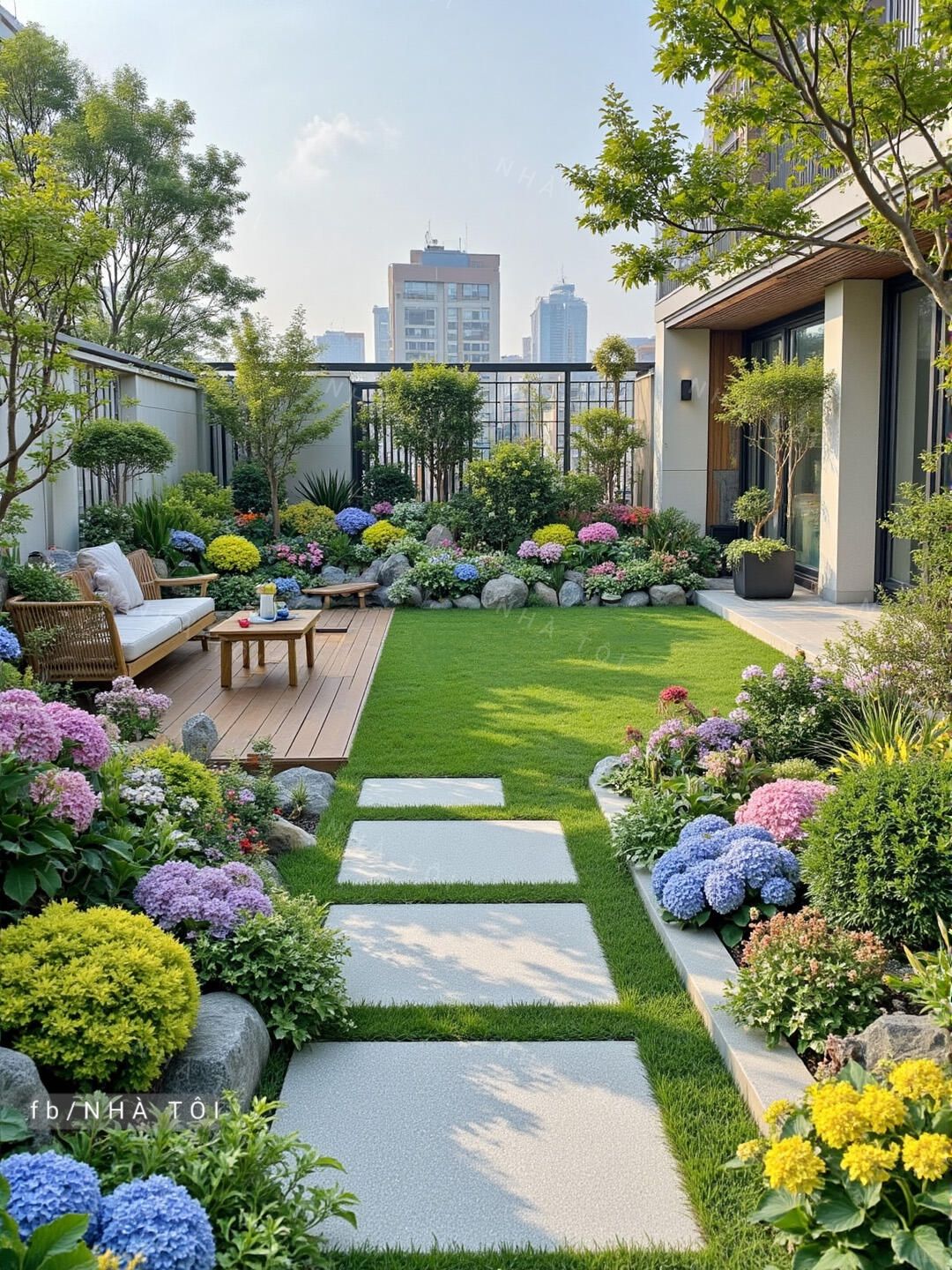 Thi công sân vườn không cần chăm sóc