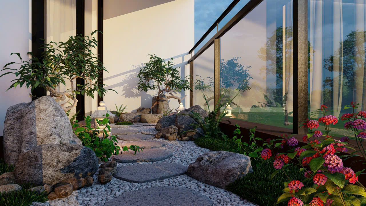 Thiết kế thi công sân vườn mini 50m2