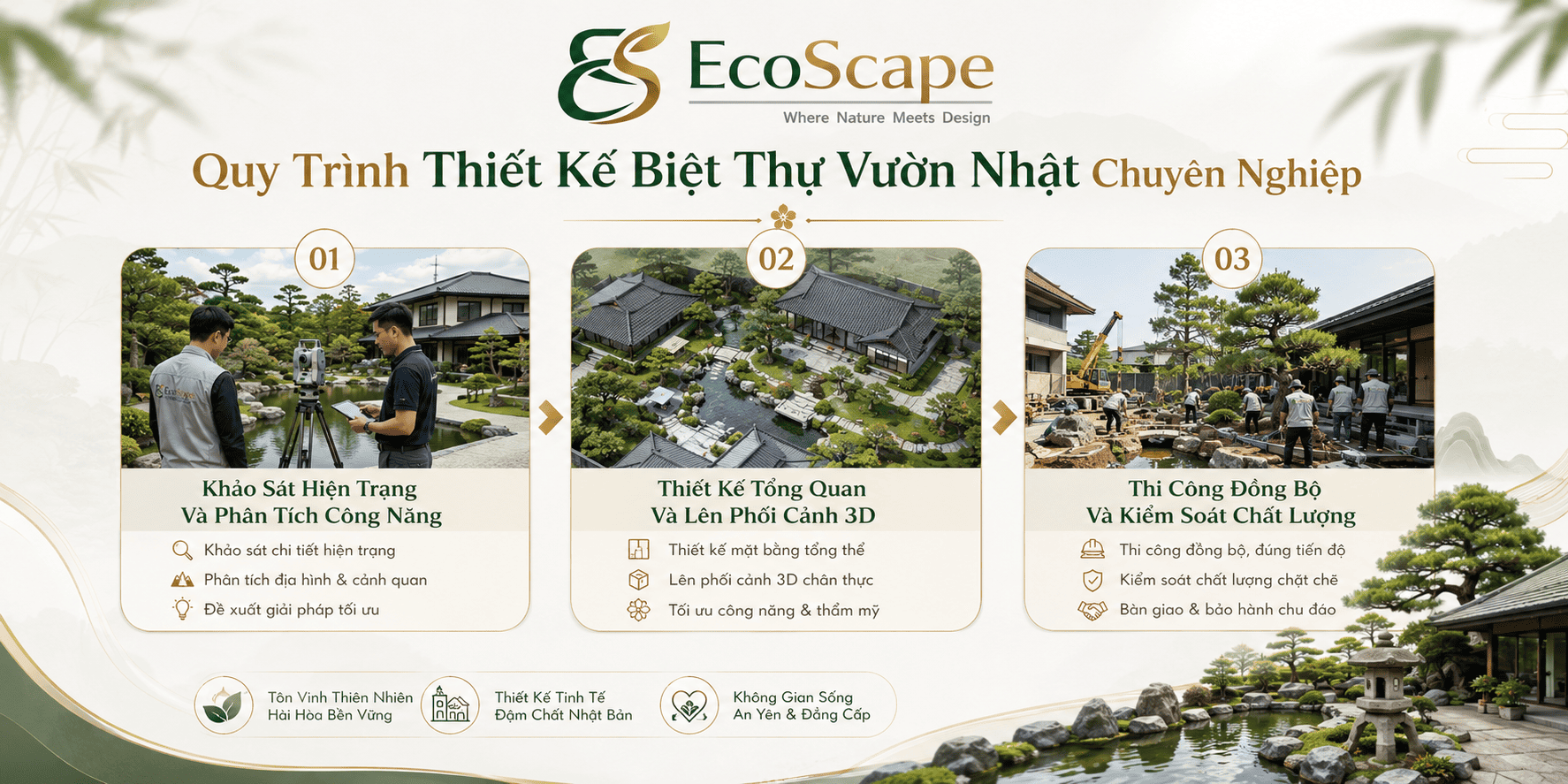 Thiết kế thi công biệt thự vườn Nhật