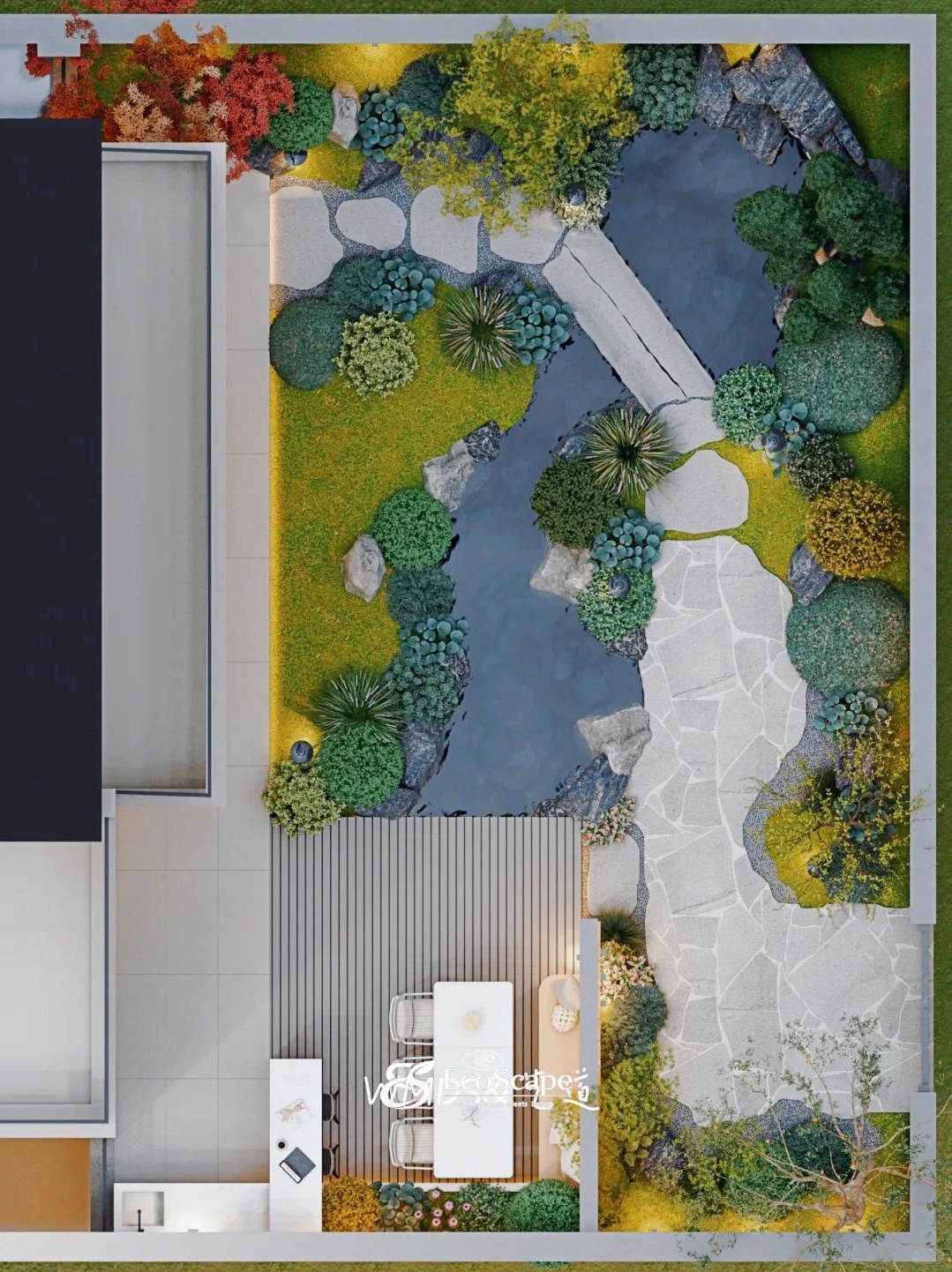 Thi công hồ cá koi vườn Nhật Hưng Yên