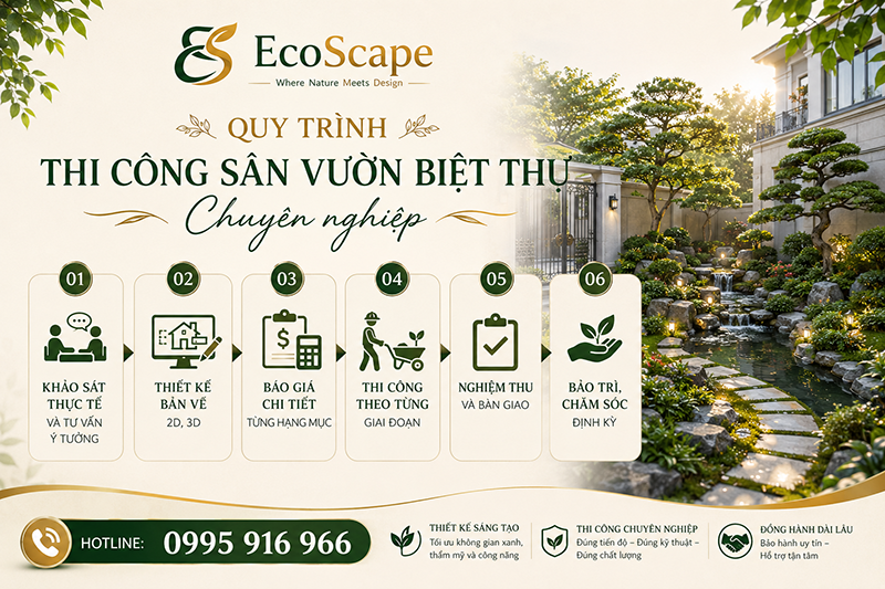 Quy trình thi công sân vườn đẹp