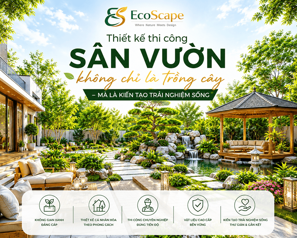 EcoScape thiết kế thi công sân vườn đẹp