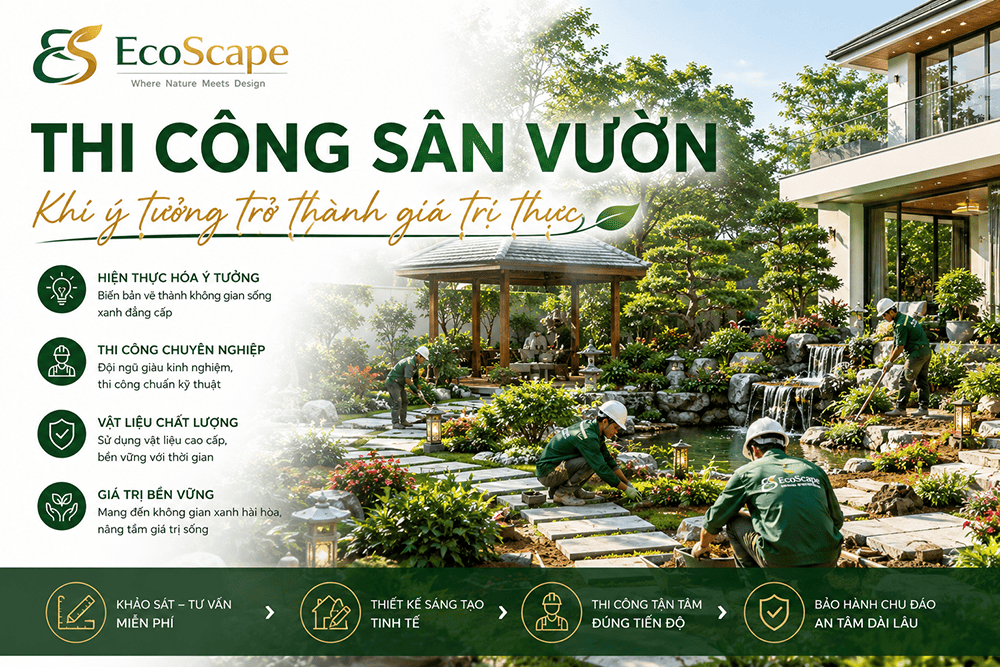Thiết kế thi công sân vườn đẹp