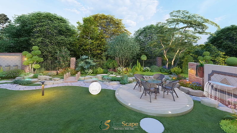 3D Sân vườn Nhật Ba Vì đẹp