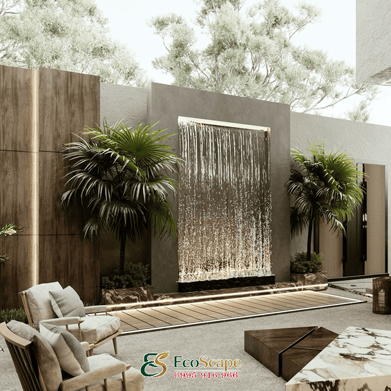 Bán máng tạo thác nước sân vườn 
