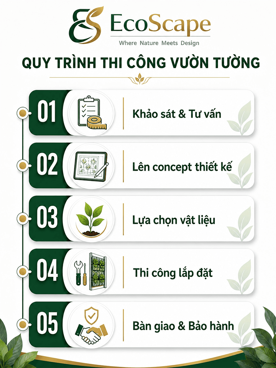 Thi công tường cây đẹp giá tốt