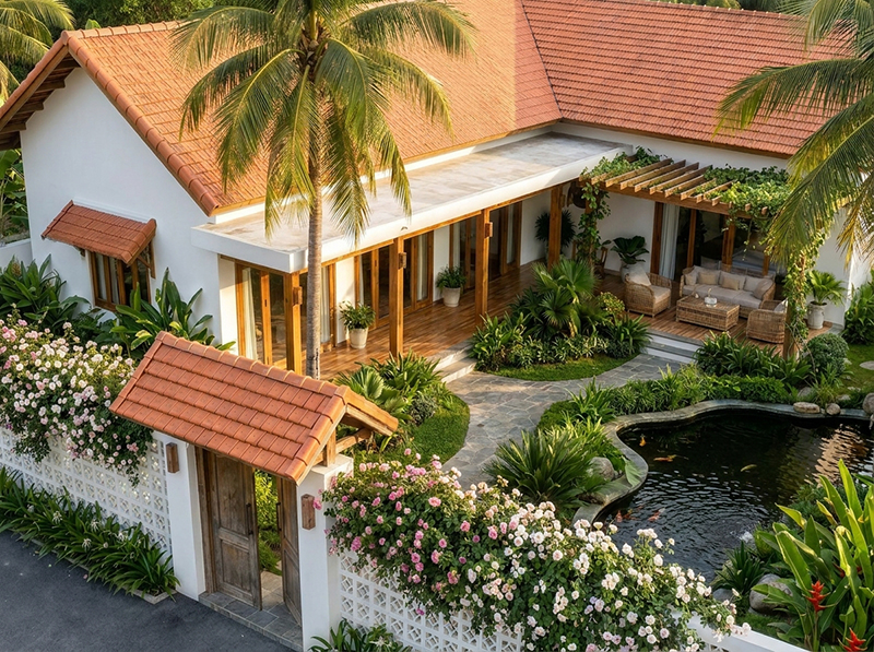 Thiết kế thi công sân vườn biệt thự đẹp