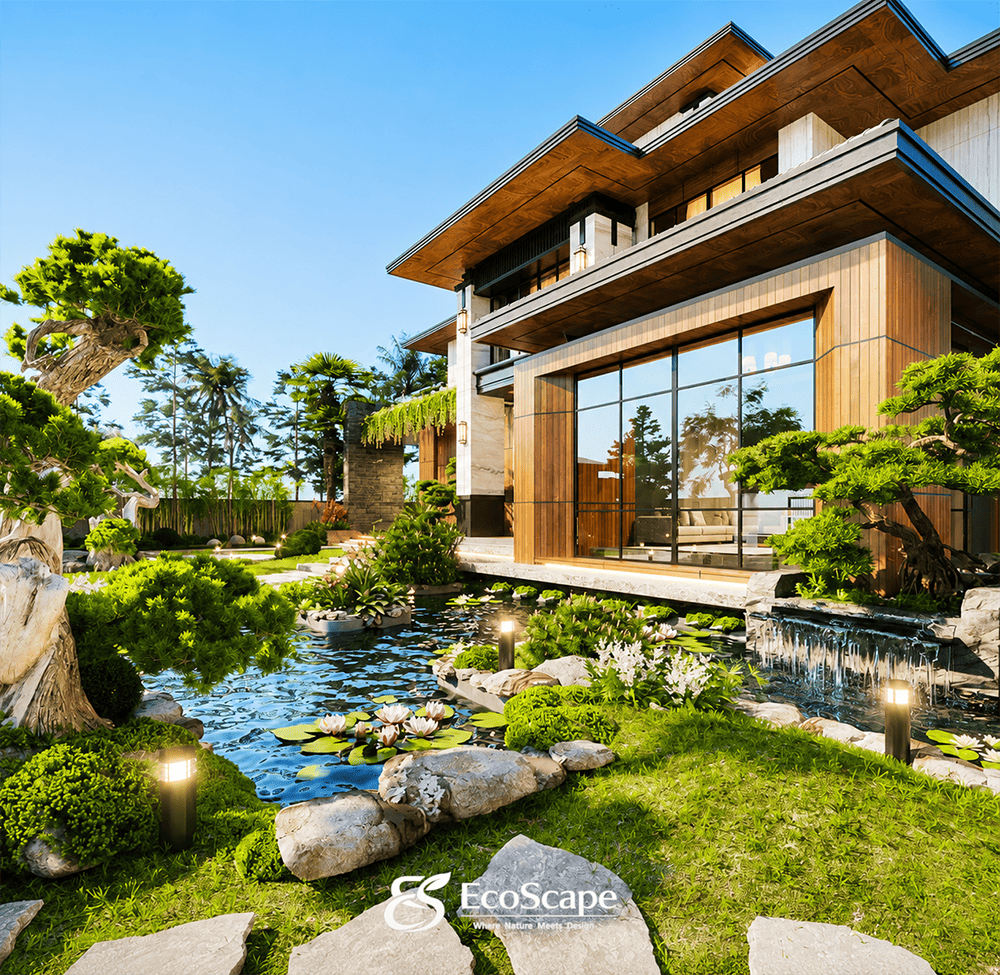 Thiết kế thi công sân vườn biệt thự Long Biên